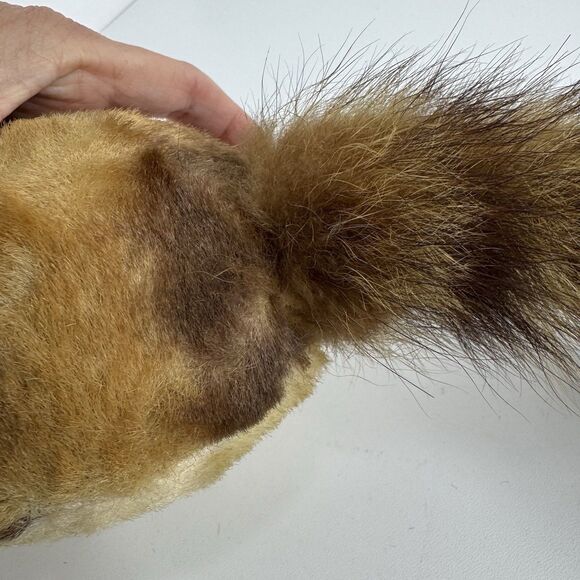 Vtg 1950s - 60s Stuffed Plush Mohair Raccoon Hand Sewn Ringed Tail Tanuki Japan - Picture 8 of 16